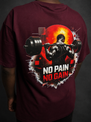 Lazy Bear Oversized T-shirt no pain no gain