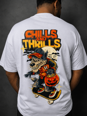 Lazy Bear Oversized T-shirt Chills and Thrills